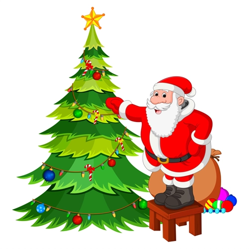 Christmas Decoration Santa Decorating Tree Sticker